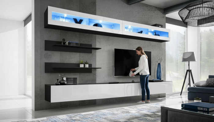 Woonwand woonkamerset wandkast lage tv-standaard wandplank nieuw