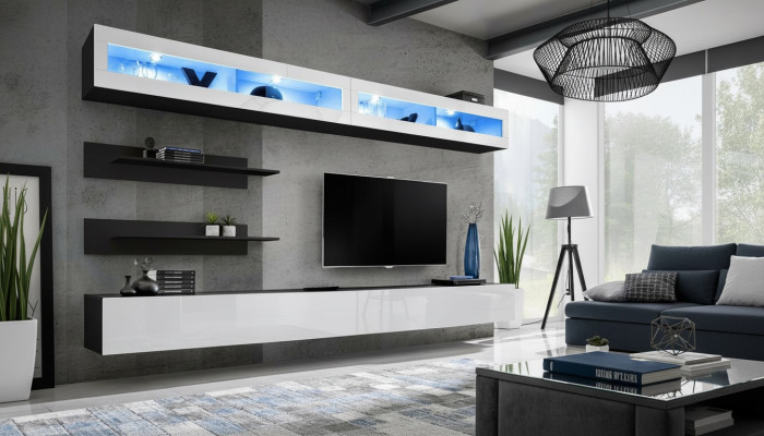 Woonwand woonkamerset wandkast lage tv-standaard wandplank nieuw