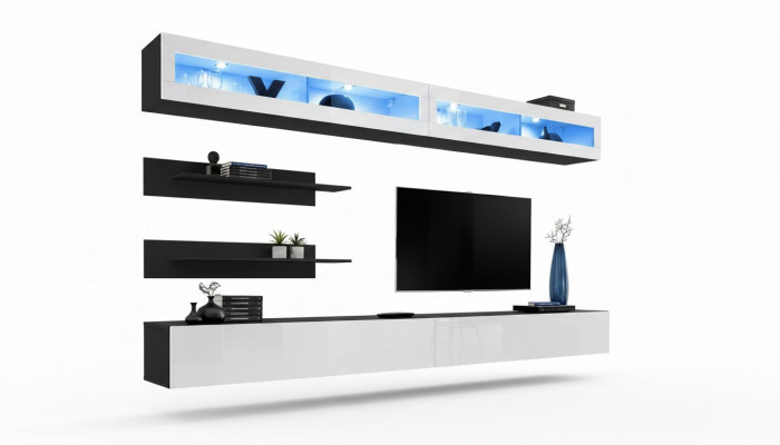 Woonwand woonkamerset wandkast lage tv-standaard wandplank nieuw