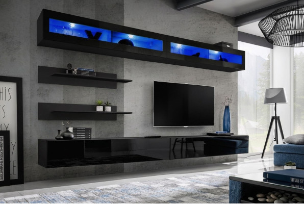 Woonkamer 2x wandkast set woonwand houten meubels tv-standaard Nieuw