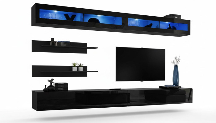 Woonkamer 2x wandkast set woonwand houten meubels tv-standaard Nieuw