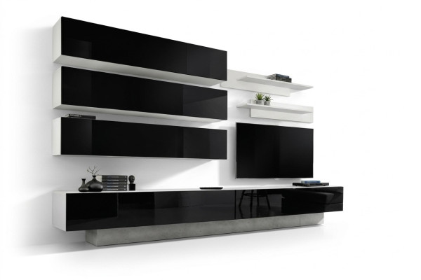 Set van 7 delen. Ontwerper woonkamer wandmeubel wandkast dressoir tv-standaard Nieuw