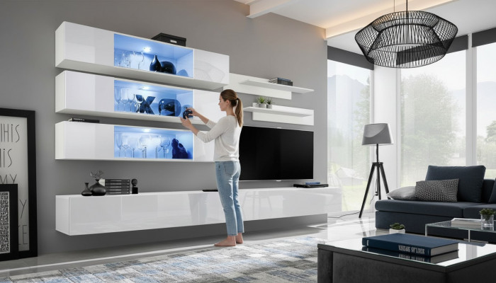 Designer Set 7-delig Woonkamer Luxe Wandkast Houten Meubels Inrichting