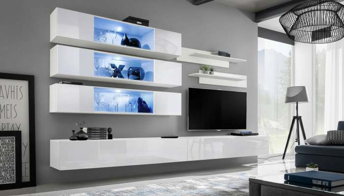 Designer Set 7-delig Woonkamer Luxe Wandkast Houten Meubels Inrichting