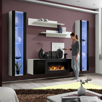Luxury woonwand tv-standaard dressoir hout ontwerper woonkamer hangende vitrine meubels.