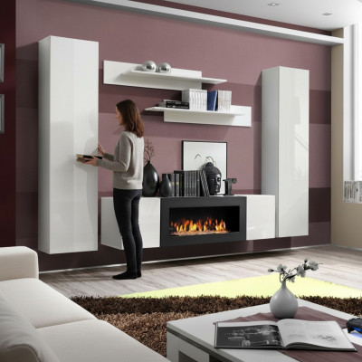 Moderne wandmeubel, ontwerper meubels, wandplanken, hangvitrine, dressoir, nieuw