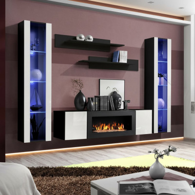 Wandmeubel Wandplanken Woonkamer Modern Luxe Set 5-delig Designer Hangende Vitrine