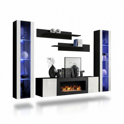 Wandmeubel Wandplanken Woonkamer Modern Luxe Set 5-delig Designer Hangende Vitrine