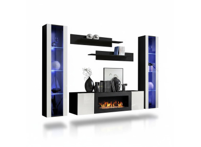 Wandmeubel Wandplanken Woonkamer Modern Luxe Set 5-delig Designer Hangende Vitrine