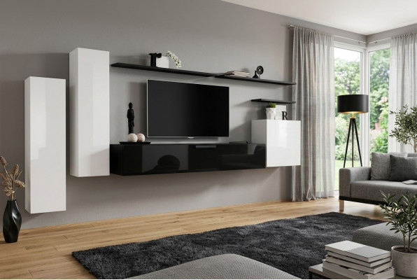 Woonkamerwand wandkast kast tv-standaard dressoir plank woonkamer inrichting