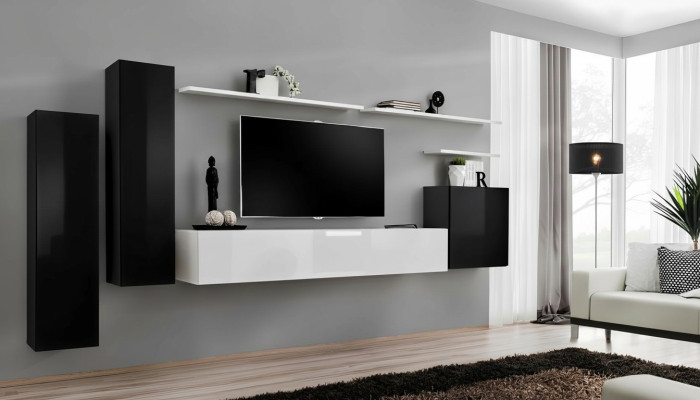 Wandmeubel Set 7-delig TV-standaard Luxe Designer Dressoir Woonkamer Wandplank Nieuw