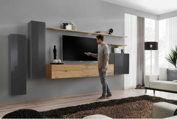 Ontwerper woonkamer meubilair woonkamer luxe tv-standaard houten wandplank compleet nieuw