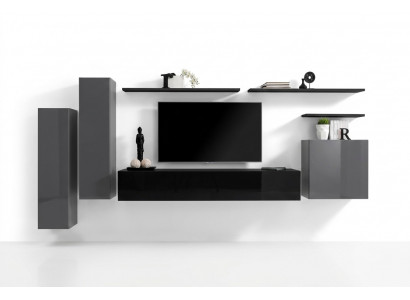 Luxe woonkamer Moderne designmeubelen Grijze wandmeubel TV-standaard Wandplank
