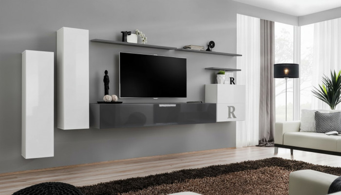 Set van 7 delen woonkamer tv-standaard kast wandmeubel hout modern meubels