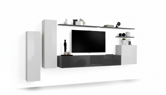 Set van 7 delen woonkamer tv-standaard kast wandmeubel hout modern meubels