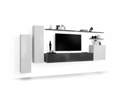 Set van 7 delen woonkamer tv-standaard kast wandmeubel hout modern meubels