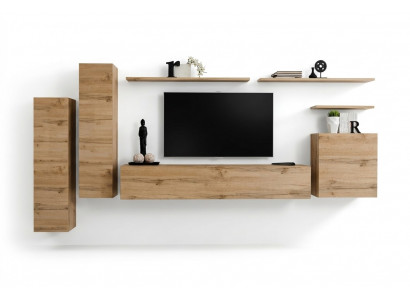 Bruine muur unit woonkamer meubels Modern wandplanken designer stijl Nieuwe tv-standaard