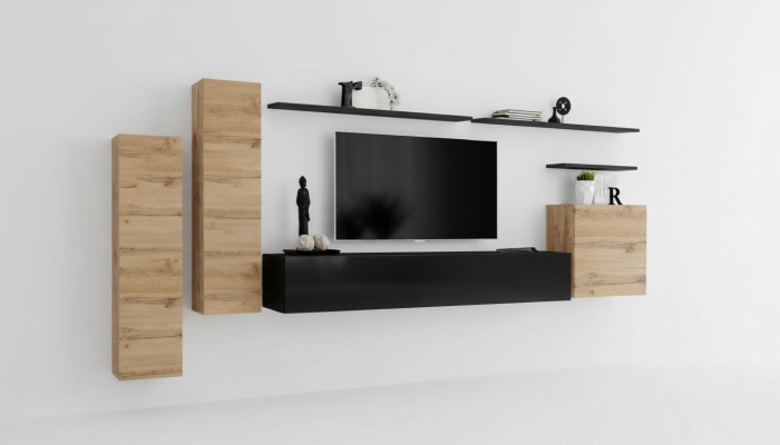 Luxe woonkamermeubelset, designer wandmeubel, wandrek, muurkastmeubels.