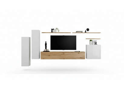 Designer woonwand wandplank set 7-delig luxe modern woonkamermeubilair.