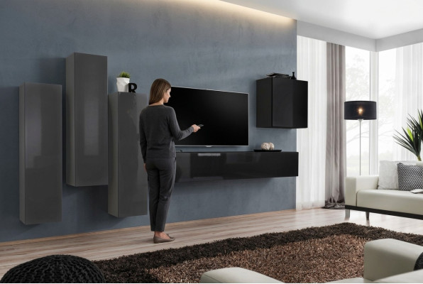 Ontwerp woonwand tv-standaard 3x wandkast dressoir kast luxe meubels