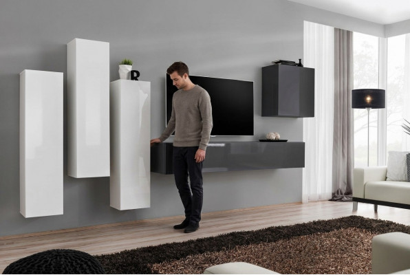 Garnituur woonkamer compleet woonkamer grijs dressoir tv-standaard wandkast