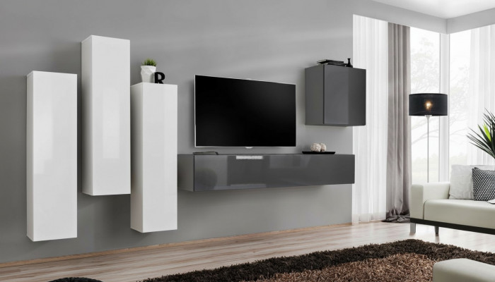 Garnituur woonkamer compleet woonkamer grijs dressoir tv-standaard wandkast