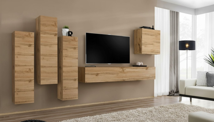 Wandmeubel bruin wandkast woonkamer tv-standaard hout luxe meubels inrichting