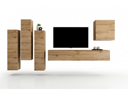 Wandmeubel bruin wandkast woonkamer tv-standaard hout luxe meubels inrichting
