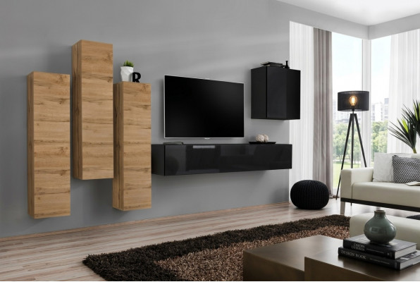 Woonkamerwand Wandkast tv meubels woonkamer inrichting TV-standaard Moderne zwart