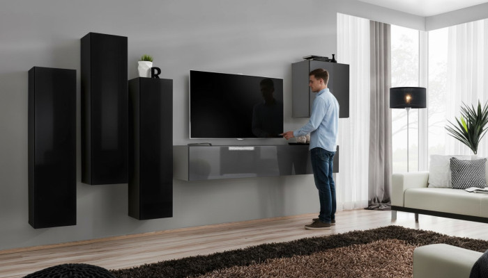 Grijze tv-standaard dressoir luxe woonkamermeubels modern compleet