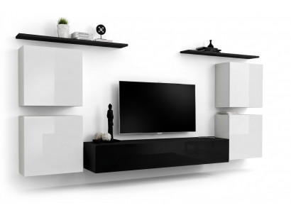 Volledig witte wandkast woonkamer luxe woonkamer dressoir tv-standaard modern.