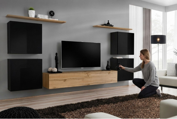 Wandmeubelkast Wandplank Hout Woonkamermeubels TV-standaard Ontwerpsideboard
