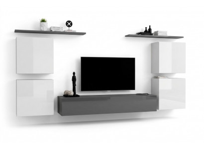 Ontwerp woonwand luxe inrichting compleet wandplank houten meubels wandkast