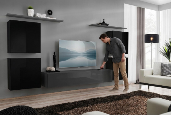 Luxe set planken woonwand houten meubelen compleet 4x wandkast woonkamer nieuw