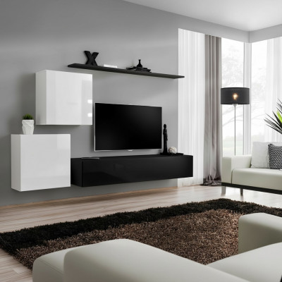 Woonwand houten meubels compleet 4-delig luxe Nieuw 2x wandkast TV-standaard design