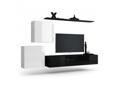Woonwand houten meubels compleet 4-delig luxe Nieuw 2x wandkast TV-standaard design