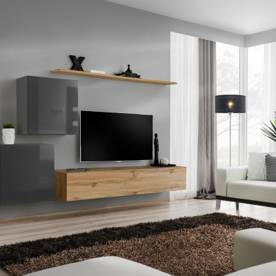 Woonkamer meubelset woonwand tv-standaard dressoir plank hout luxe wandkast