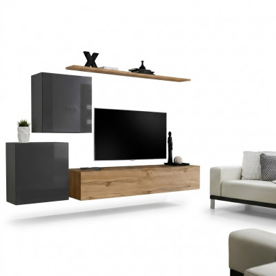 Woonkamer meubelset woonwand tv-standaard dressoir plank hout luxe wandkast