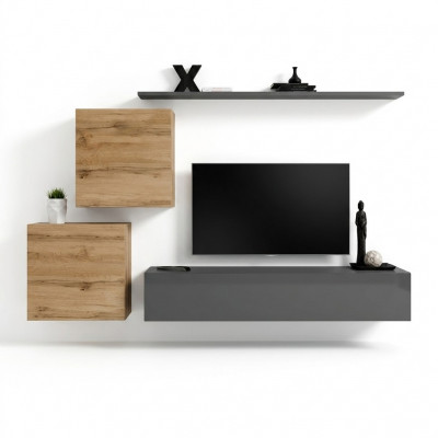 Woonkamermeubelen Ontwerper Modern Woonkamerinrichting Wandplank Grijs