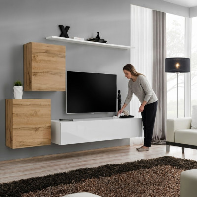 Woonkamerset 4-delig wandplank dressoir woonwand 2x wandkast design nieuw  Woonkamerset 4-delig wandplank dressoir woonwand 2x wandkast design nieuw
