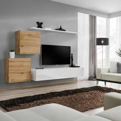 Woonkamerset 4-delig wandplank dressoir woonwand 2x wandkast design nieuw  Woonkamerset 4-delig wandplank dressoir woonwand 2x wandkast design nieuw