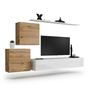 Woonkamerset 4-delig wandplank dressoir woonwand 2x wandkast design nieuw  Woonkamerset 4-delig wandplank dressoir woonwand 2x wandkast design nieuw