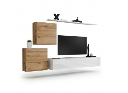 Woonkamerset 4-delig wandplank dressoir woonwand 2x wandkast design nieuw  Woonkamerset 4-delig wandplank dressoir woonwand 2x wandkast design nieuw