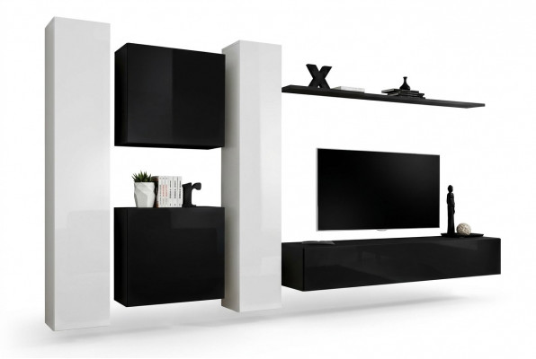 Woonkamer wandmeubel set 4-delige groep meubelkast 4-delige. Houten meubels plank.