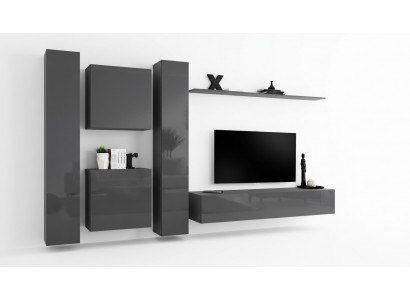 Designer wandmeubel Grijs Luxe woonkamermeubelen Compleet dressoirmeubilair