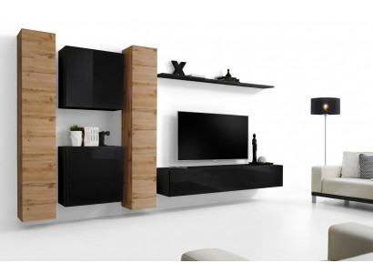 Woonkamerset 6-delig Woonwand Houten meubels Kast Compleet Nieuw Wandplank Woonkamerset 6-delig Woonwand Houten meubels Kast Compleet Nieuw Wandplank