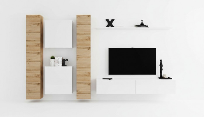 Woonwand Wit Houten Meubels Kast Designer Wandkast Compleet Wandplank
