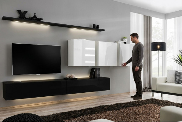 Ontwerper Moderne Woonwand Woonkamermeubels Zwart Houten Meubels Dressoir