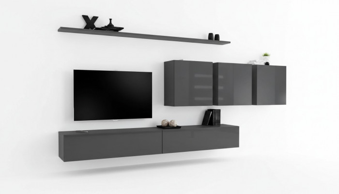 Moderne grijze woonwand ontworpen tv-standaard dressoir houten meubels kast wandkast