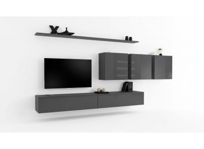 Moderne grijze woonwand ontworpen tv-standaard dressoir houten meubels kast wandkast